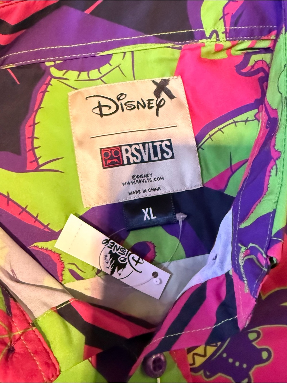 RSVLTS Disney Parks California Adventure Oogie Boogie Bash Sz XL Button Up NWT! - Picture 4 of 11